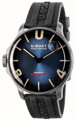 U-Boat Darkmoon ss (44 mm) quadrante blu imperiale soleil/cinturino in caucciù vulcanizzato nero 8704/D