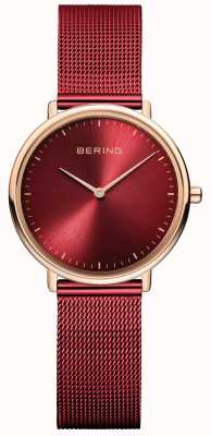 Bering Orologio classico da donna rosso e oro rosa 15729-363