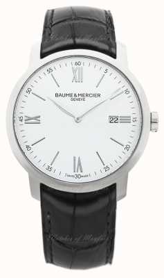 Baume & Mercier Classima quarzo (42 mm) quadrante bianco/cinturino in pelle di vitello nera M0A10414