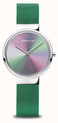 Bering Anniversario | delle donne | argento lucido | braccialetto a maglie verdi 10X31-ANNIVERSARY1