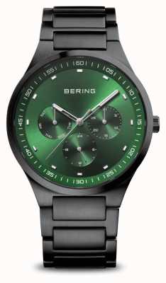 Bering classico | maschile | nero spazzolato | quadrante verde 11740-728