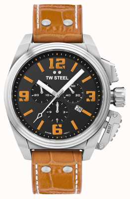 TW Steel Orologio con cinturino in pelle arancione mensa TW1012