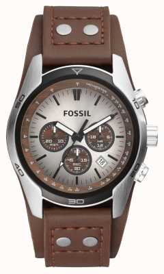 Fossil maschile | cronografo sportivo | orologio con cinturino in pelle marrone CH2565