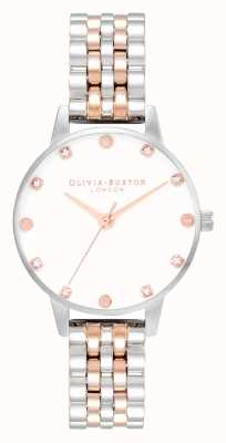 Olivia Burton Set orologio da donna bicolore e bracciale a cuore OBGSET159