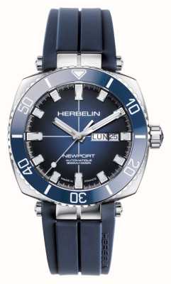 Herbelin Newport diver automatic (42mm) quadrante blu / cinturino in caucciù blu 1774/BL15CB