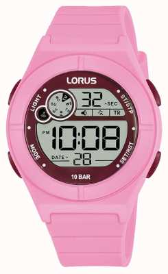 Lorus Orologio digitale cinturino in silicone rosa R2367NX9