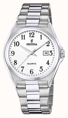 Festina maschile | quadrante bianco | orologio in acciaio inossidabile F20552/1