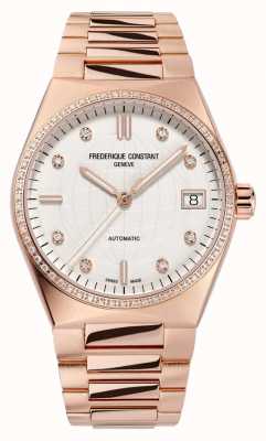 Frederique Constant Highlife femminile | bracciale placcato oro rosa | quadrante con diamanti | cinturino extra FC-303VD2NHD4B