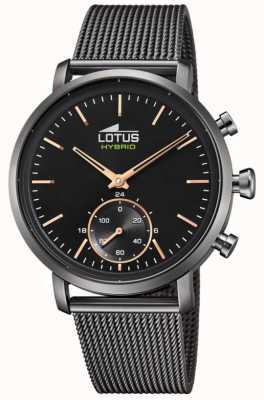 Lotus Smartwatch ibrido connesso | quadrante nero | bracciale in maglia di acciaio nero L18806/1