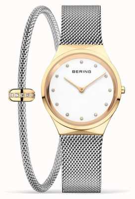 Bering Set di orologi e bracciali classici in oro lucido da donna 12131-010-190-GWP1