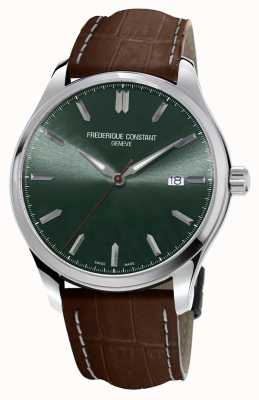 Frederique Constant Classico | cinturino in pelle marrone quadrante verde FC-240GRS5B6