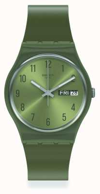 Swatch Orologio con cinturino in silicone verde perlato GG712