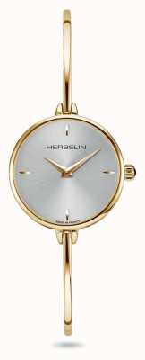 Michel Herbelin Fil orologio da donna bangle con quadrante argentato placcato oro pvd 17206/BP11