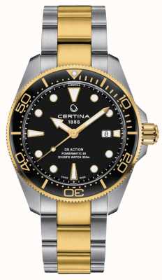 Certina Ds action diver 43mm powermatic 80 nero bicolore C0326072205100