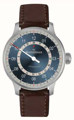 MeisterSinger Perigrafo acciaio blu sabbia da uomo 43 mm AM10Z17S