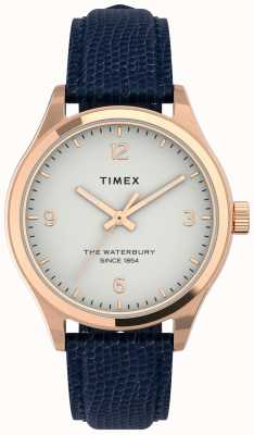 Timex Cassa Wms waterbury color oro rosa e cinturino blu navy TW2U97600