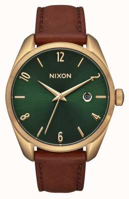 Nixon Thalia in pelle quadrante verde cinturino in pelle marrone A1343-2691-00