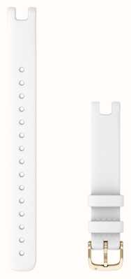Garmin Solo cinturino Lily (14 mm), pelle italiana bianca con hardware color crema (grande) 010-13068-A6
