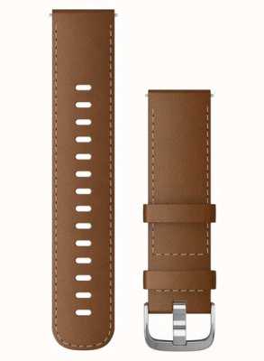 Garmin Solo cinturino a sgancio rapido (22 mm), pelle italiana marrone con hardware argento 010-12932-24
