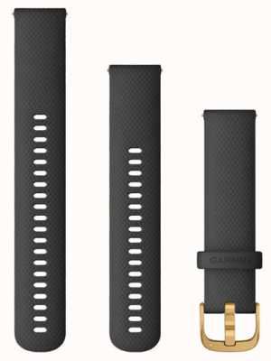 Garmin Cinturino a sgancio rapido (20 mm) in silicone nero / hardware dorato - solo cinturino 010-12932-13