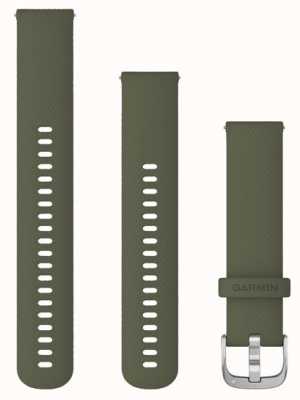 Garmin Cinturino a sgancio rapido (20 mm) silicone muschio / hardware argento - solo cinturino 010-12924-11