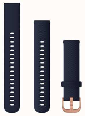 Garmin Solo cinturino a sgancio rapido (18 mm), blu navy con hardware in oro rosa 010-12924-33