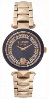 Versus Versace Giardino delle donne | quadrante blu | orologio tono oro rosa VSPCD2717
