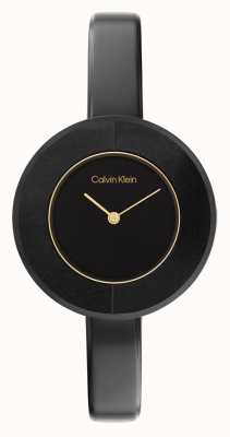 Calvin Klein Quadrante nero da donna | orologio con bracciale rigido in acciaio inossidabile nero 25200024