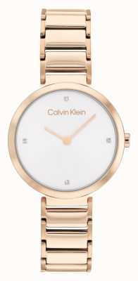 Calvin Klein Orologio T-bar Bracciale in acciaio inossidabile oro rosa 25200140