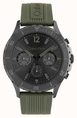 Calvin Klein Orologio cronografo da uomo cinturino in silicone verde 25200119