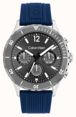 Calvin Klein Orologio cronografo da uomo cinturino in silicone blu 25200120