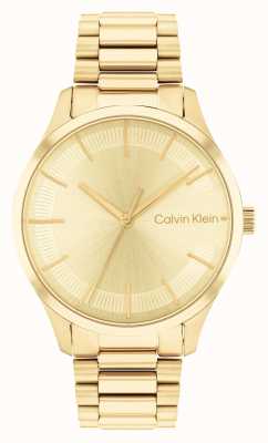 Calvin Klein Quadrante dorato a raggi di sole | bracciale in acciaio inossidabile dorato 25200043