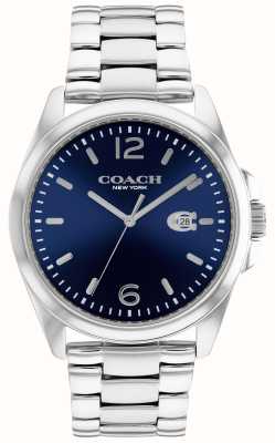 Coach Greyson maschile | quadrante blu | bracciale in acciaio inossidabile 14602579