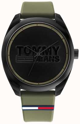 Tommy Jeans San diego maschile | quadrante nero | cinturino in silicone verde 1791930
