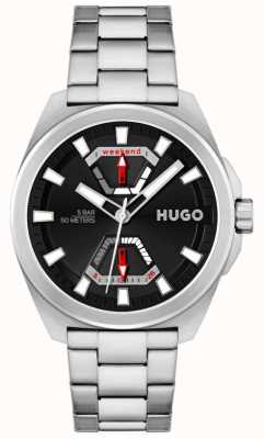 HUGO #esporre maschile | quadrante nero | bracciale in acciaio inossidabile 1530242