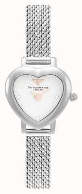 Olivia Burton Destinato al braccialetto a rete con cassa a forma di cuore di ape OB16MC74