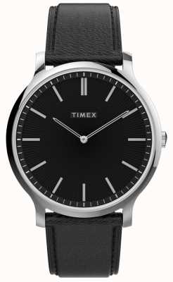 Timex Galleria uomo | quadrante nero | orologio in pelle nera TW2V28300