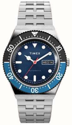 Timex Orologio automatico M79 con lunetta nera e blu TW2V25100