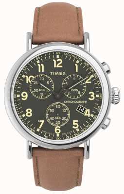 Timex Cinturino in pelle marrone crono standard TW2V27500
