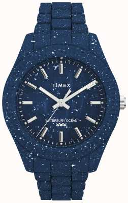 Timex Orologio di plastica blu macchiato dall'oceano di Waterbury TW2V37400