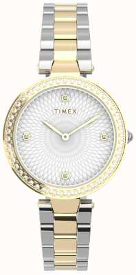 Timex Adornano con cristalli bicolore oro e orologio tonico argento TW2V24500