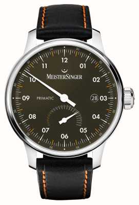MeisterSinger Primatico nuovo | quadrante nero | cinturino in pelle vegana nera PR902