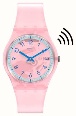 Swatch Paga rosa! cinturino unisex rosa semitrasparente SVHP100-5300