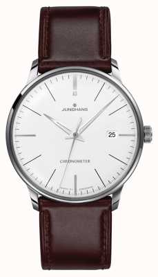 Junghans Cronometro da uomo meister cinturino in pelle marrone vetro zaffiro ex display 27/4130.02 EX-DISPLAY