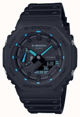 Casio G-shock 2100 utility nero serie dettagli blu GA-2100-1A2ER
