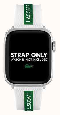 Lacoste Cinturino per Apple Watch in silicone bianco e verde 2050003