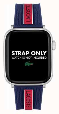 Lacoste Cinturino per Apple Watch in silicone blu e rosso 2050004