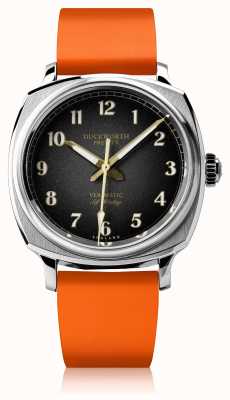Duckworth Prestex Verimatico | automatico | quadrante nero | cinturino in caucciù arancione D891-01-OR