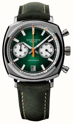 Duckworth Prestex Cronografo 42 (42 mm) quadrante verde sunburst/pelle Horween verde D550-04-E