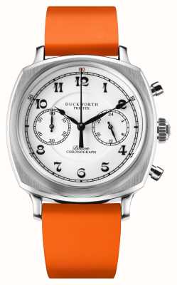 Duckworth Prestex Cronografo Bolton meca-quarzo (39 mm) quadrante bianco porcellana/caucciù arancione D531-02-OR